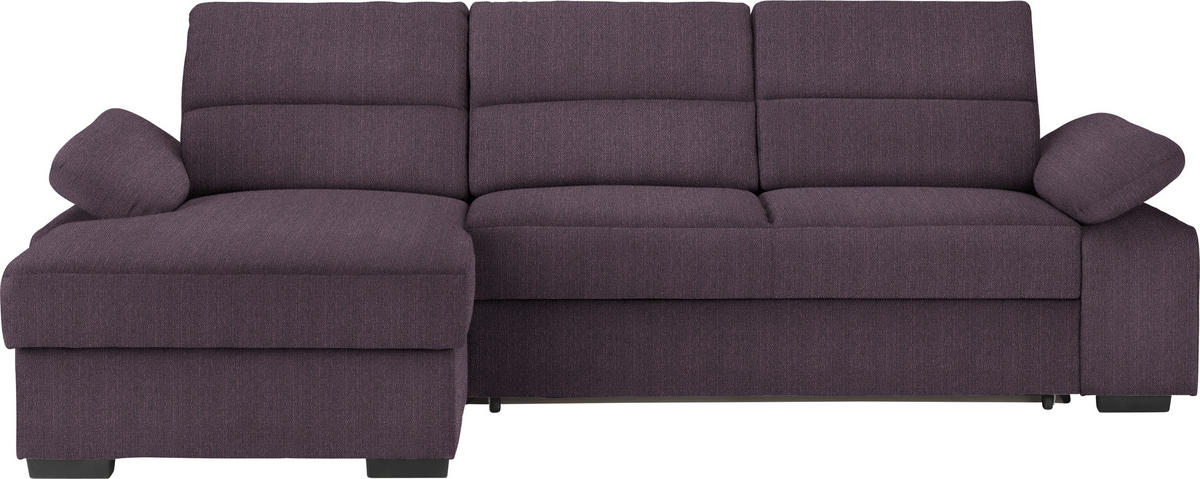 ECKSOFA Webstoff Violett  - Dunkelbraun/Violett, Konventionell, Kunststoff/Textil (166/258cm) - Cantus