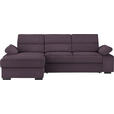 ECKSOFA  in Webstoff Violett  166/258 cm  - Dunkelbraun/Violett, KONVENTIONELL, Kunststoff/Textil (166/258cm) - Cantus