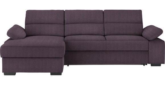ECKSOFA  in Webstoff Violett  166/258 cm  - Dunkelbraun/Violett, KONVENTIONELL, Kunststoff/Textil (166/258cm) - Cantus