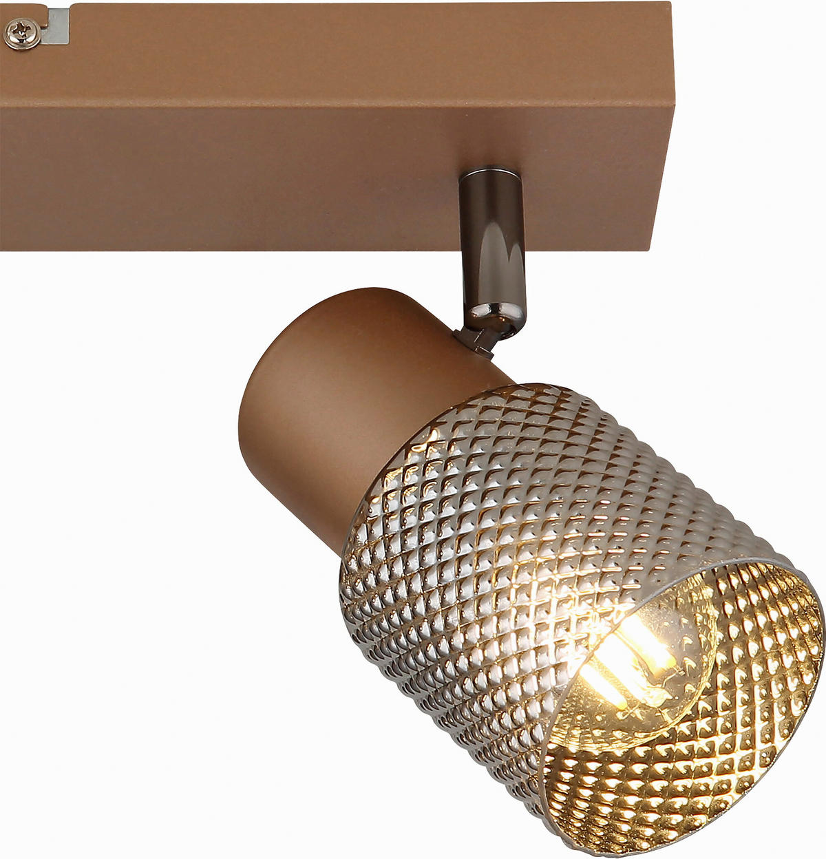 DECKENLEUCHTE 26/12/12,5 cm   - Cappuccino, Design, Glas/Metall (26/12/12,5cm) - Novel