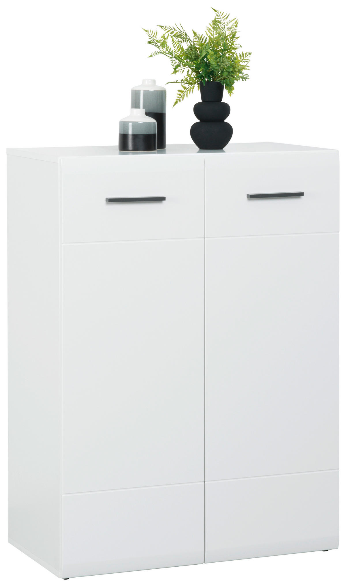 COMODĂ 75/103,9/41,6 cm  - alb/antracit, Basics, plastic/material pe bază de lemn (75/103,9/41,6cm) - Hom`in