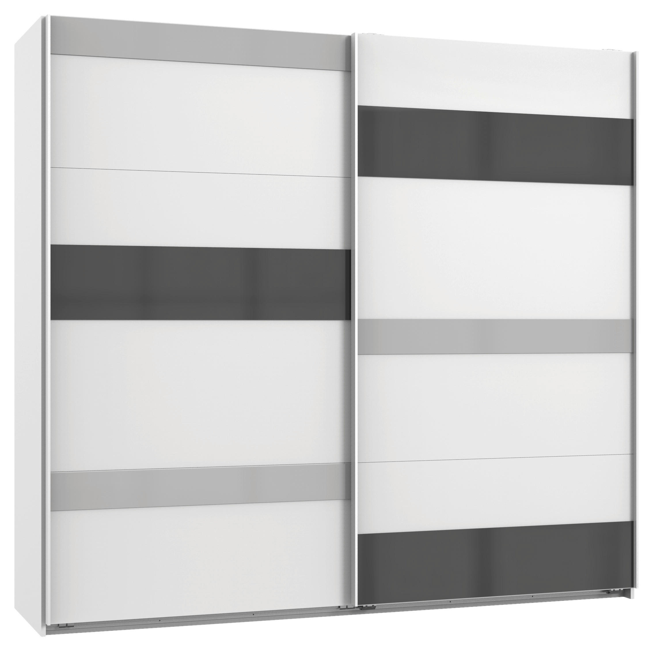 FÜGGESZTETT TOLÓAJTÓS SZEKRÉN szürke, fehér, világosszürke  - világosszürke/fehér, Modern, faalapú anyag/Üveg (225/210/65cm) - Xora