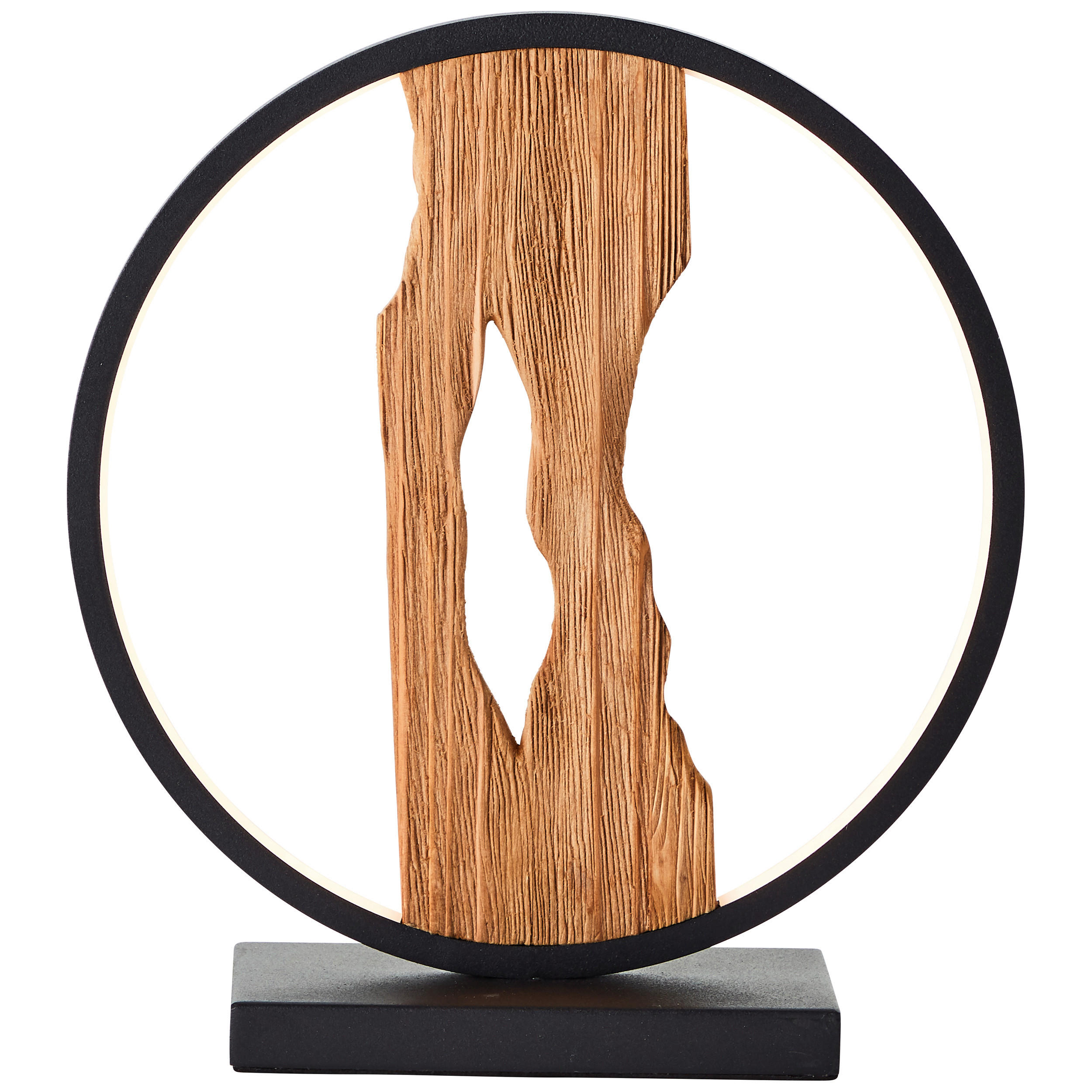 LED-TISCHLEUCHTE - Schwarz, Natur, Holz/Metall (27,8/8,5/25,8cm) - Brilliant