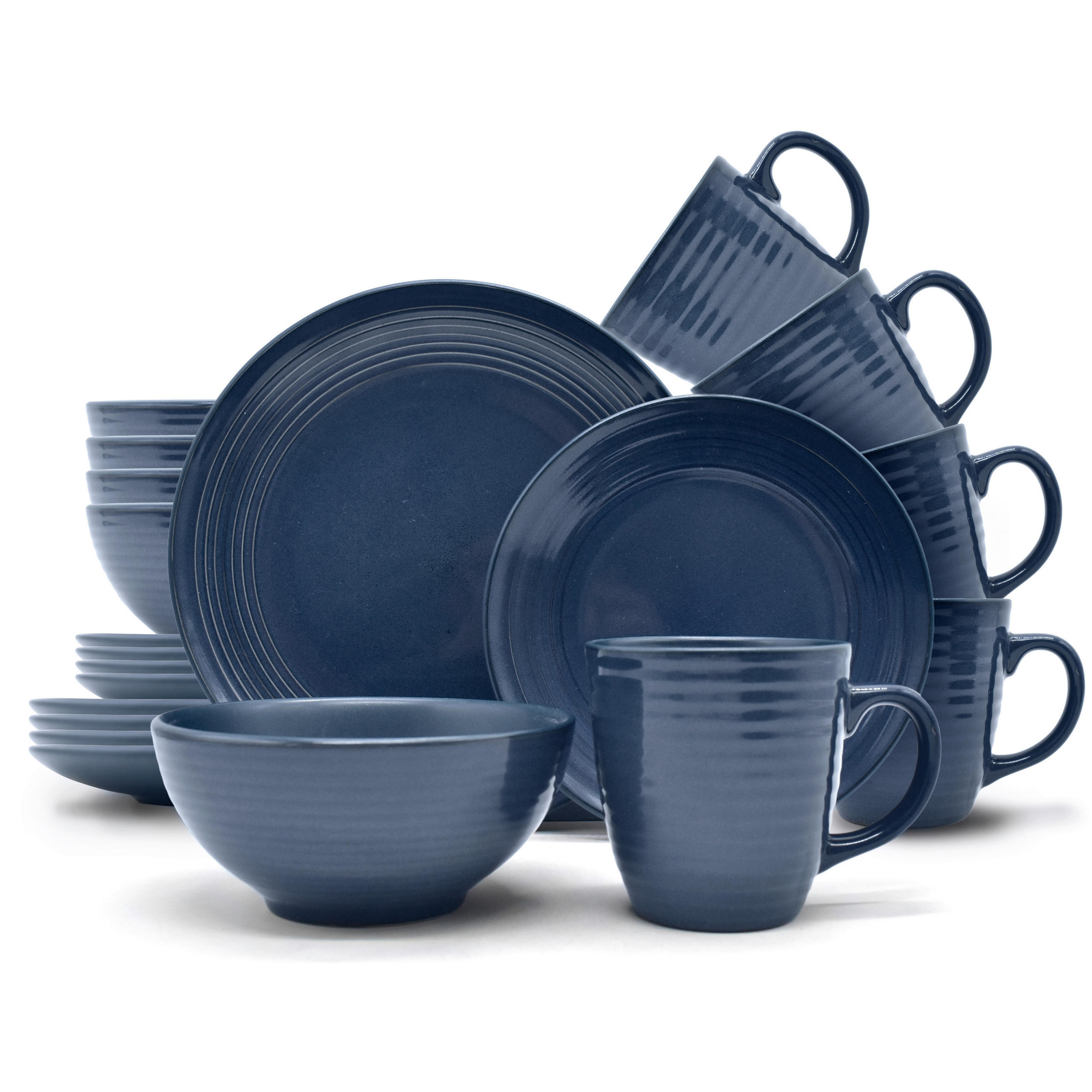 KOMBISERVICE Dunkelblau 16-teilig Alicia  - Dunkelblau, Basics, Keramik - Echtwerk