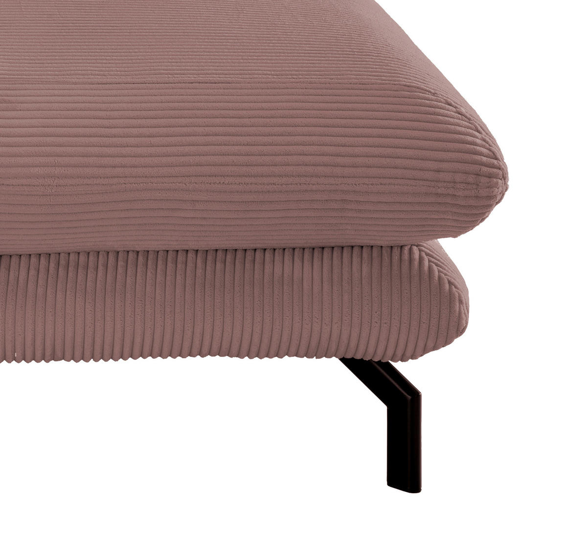 XXL-SESSEL in Cord Rosa  - Schwarz/Rosa, Modern, Textil/Metall (111/101/167cm) - Livetastic