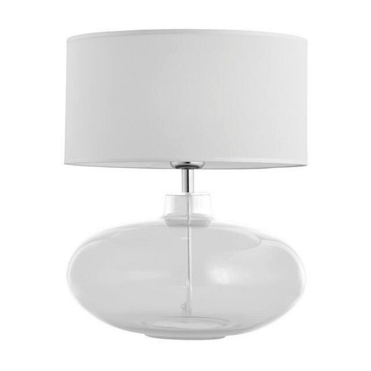 TISCHLEUCHTE 42/35/35 cm   - Transparent/Weiß, Basics, Glas/Textil (42/35/35cm)