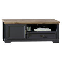 TV-ELEMENT - Graphitfarben/Eiche Artisan, ROMANTIK / LANDHAUS, Holzwerkstoff/Metall (143/54/51cm) - Hom`in