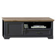 TV-ELEMENT Holzwerkstoff Eiche Artisan  - Graphitfarben/Eiche Artisan, ROMANTIK / LANDHAUS, Holzwerkstoff/Metall (143/54/51cm) - Hom`in