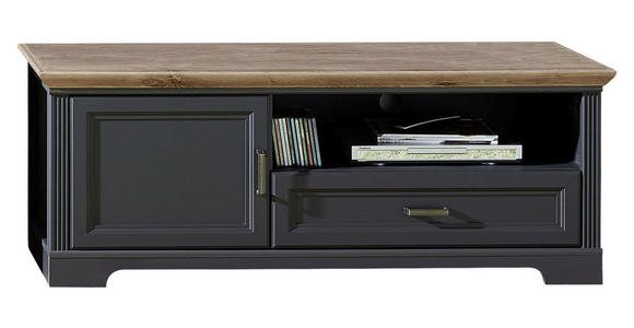 TV-ELEMENT Holzwerkstoff Eiche Artisan  - Graphitfarben/Eiche Artisan, ROMANTIK / LANDHAUS, Holzwerkstoff/Metall (143/54/51cm) - Hom`in