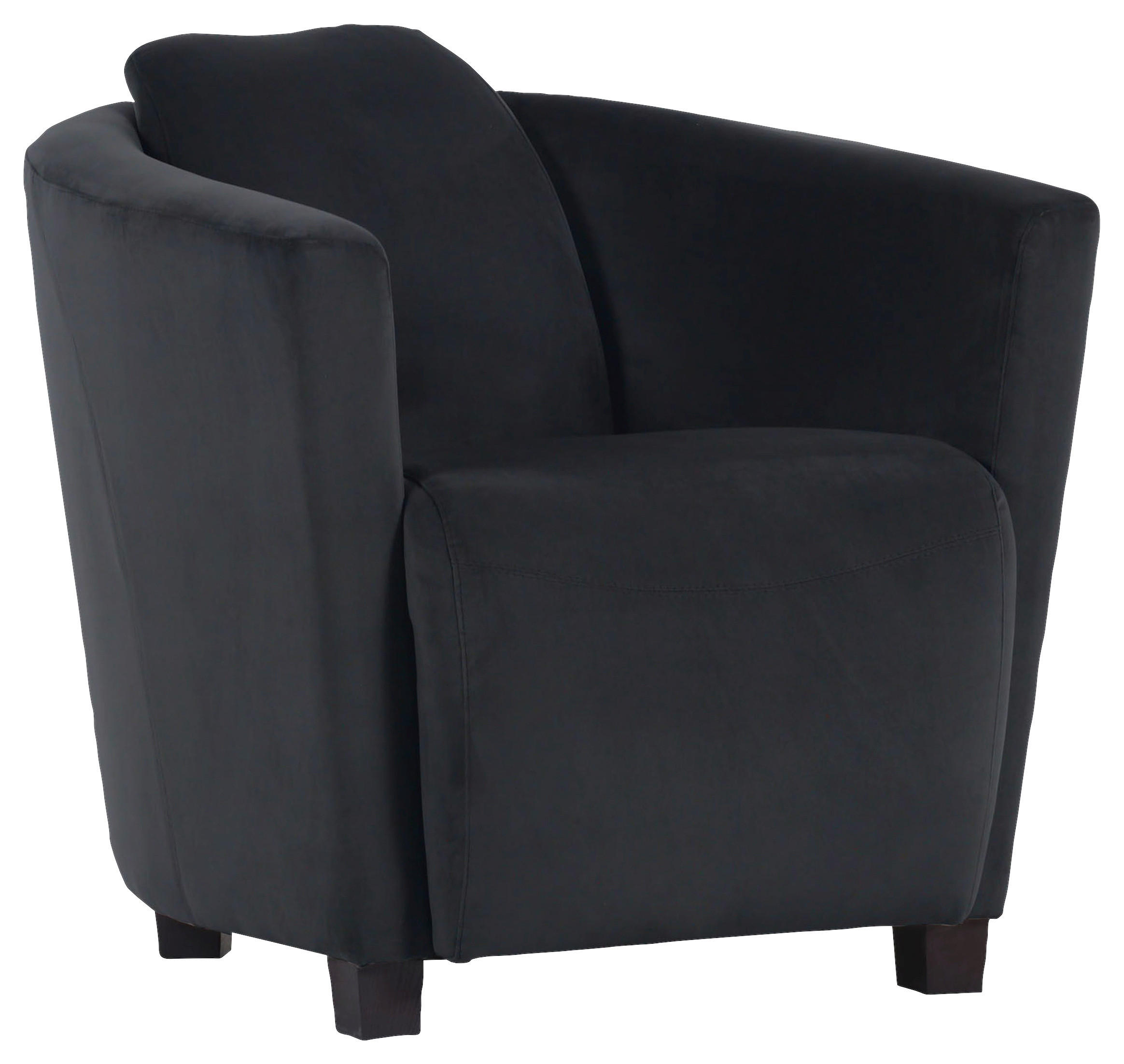 COCKTAILSESSEL Mikrofaser Anthrazit    - Anthrazit/Braun, Design, Holz/Textil (72/72/85cm)