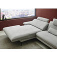 ECKSOFA in Chenille, Flachgewebe Silberfarben  284/180 cm  - Silberfarben/Schwarz, Design, Textil/Metall (284/180cm) - Dieter Knoll