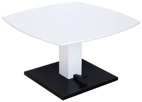 KONFERENČNÍ STOLEK, černá, bílá, kov, kompozitní dřevo, 80/80/47-66 cm - bílá/černá, Design, kov/kompozitní dřevo (80/80/47-66cm) - Novel