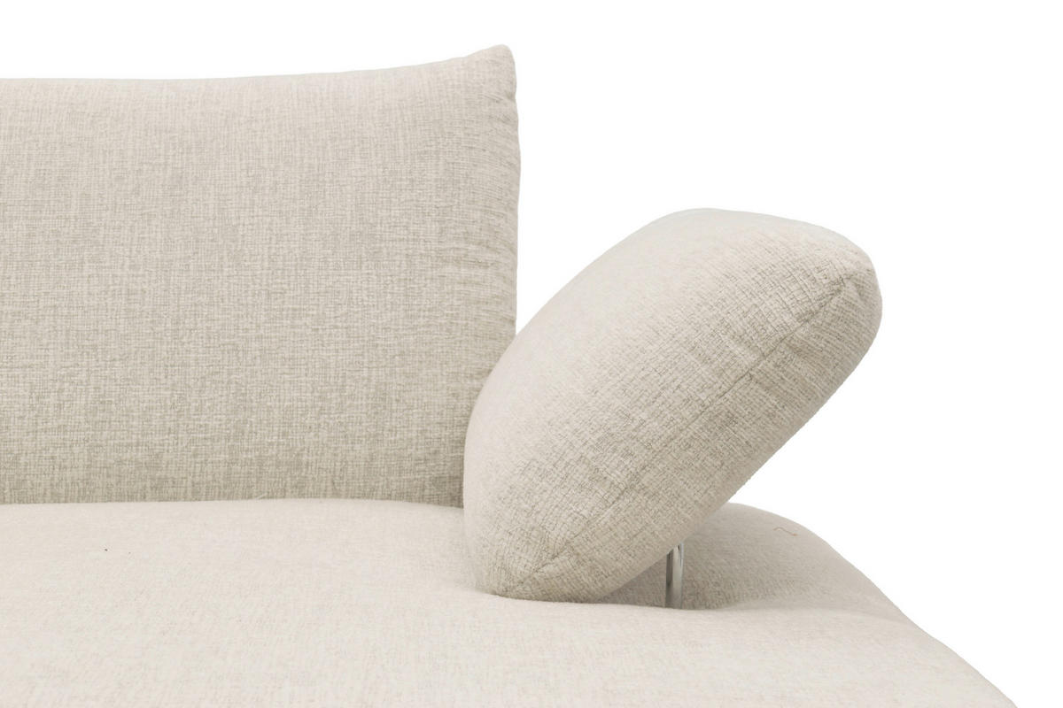 ECKSOFA 200 030 Beige Chenille  - Beige/Schwarz, MODERN, Textil/Metall (274/155cm) - Livetastic