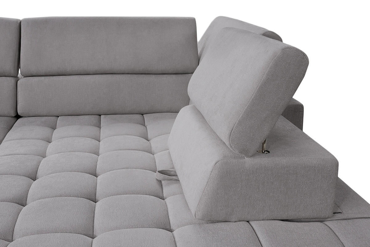 ECKSOFA ELIAS Braun Chenille  - Naturfarben/Braun, Design, Holz/Textil (307/201cm) - Livetastic