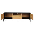 LOWBOARD  in 180/55/40 cm  - Schwarz/Naturfarben, Design, Holzwerkstoff (180/55/40cm) - Xora