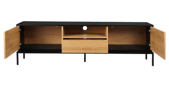 LOWBOARD in 180/55/40 cm - Schwarz/Naturfarben, Design, Holzwerkstoff (180/55/40cm) - Xora