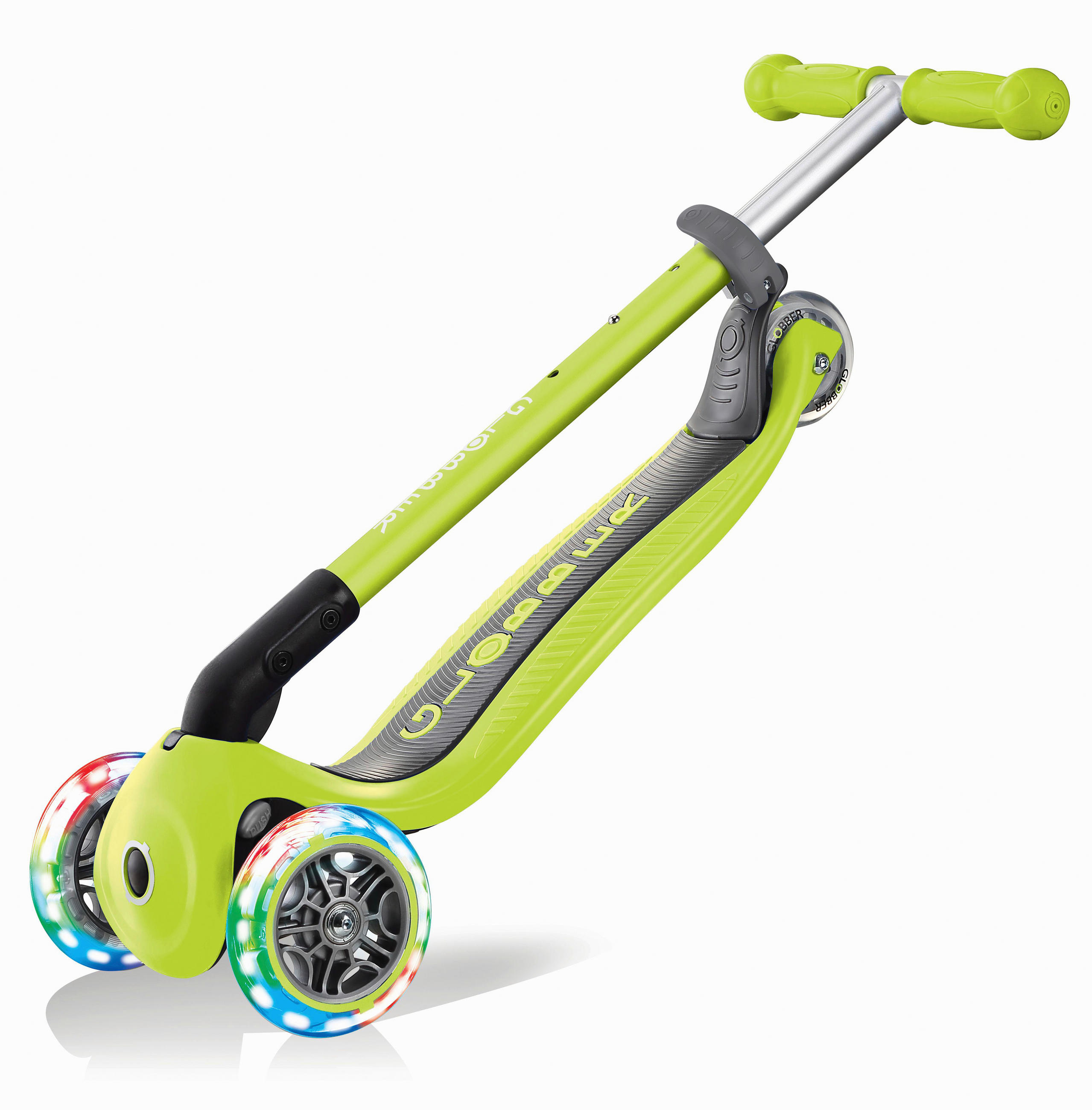 Kinder-Dreiradscooter Globber PRIMO FOLDABLE LIGHTS  - Grün, LIFESTYLE, Kunststoff/Metall (56/28/77,5cm) - GLOBBER