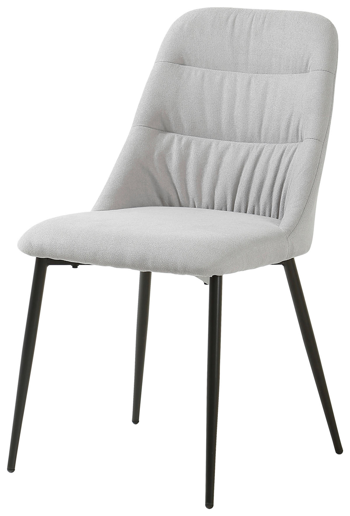 STUHL Leinenoptik Schwarz, Hellgrau  - Hellgrau/Schwarz, Design, Textil/Metall (46,5/86,5/58cm) - Ti'me