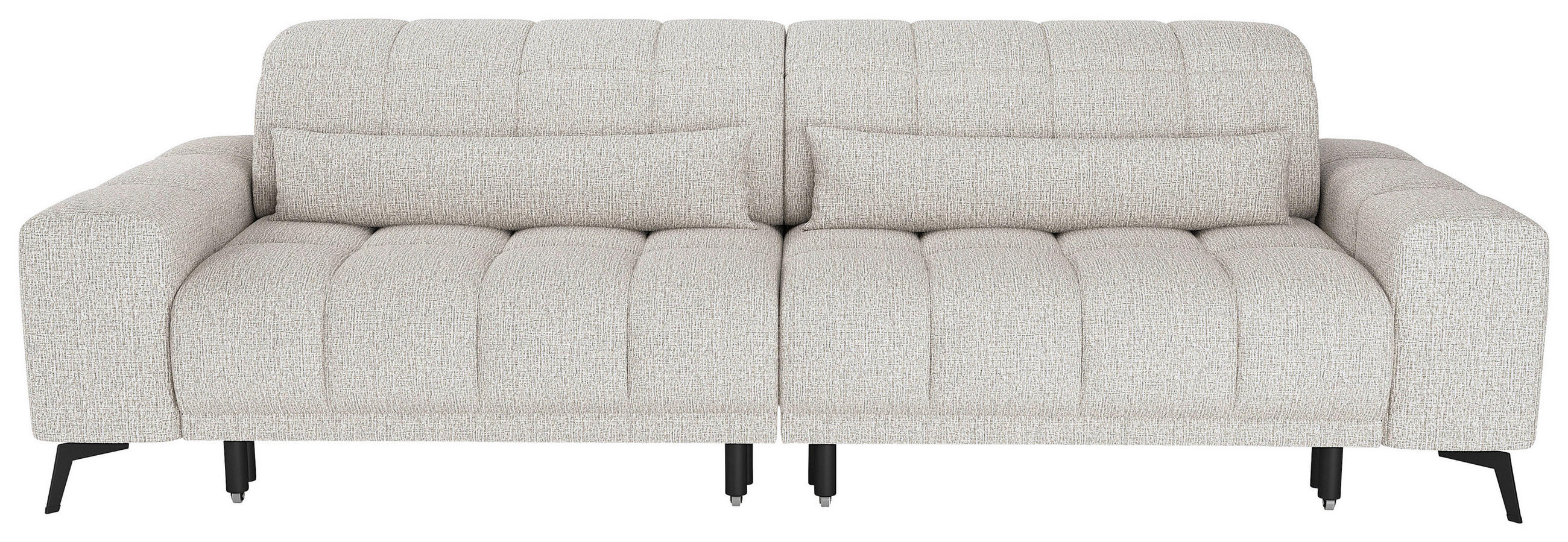 BIGSOFA Chenille Grau  - Schwarz/Grau, MODERN, Textil/Metall (300/112/121cm) - Xora