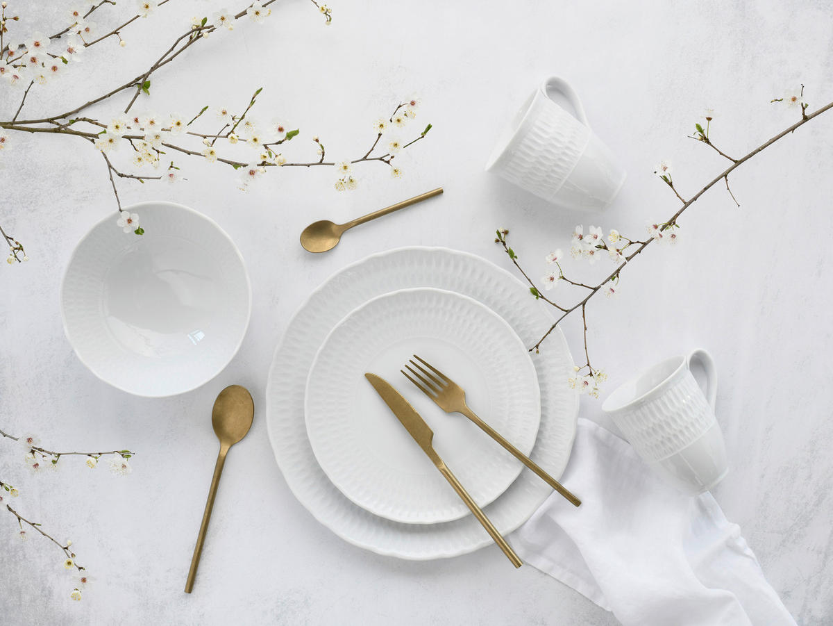 KOMBINOVANÁ SOUPRAVA, 16dílné, porcelán - bílá, Design, keramika - Creatable