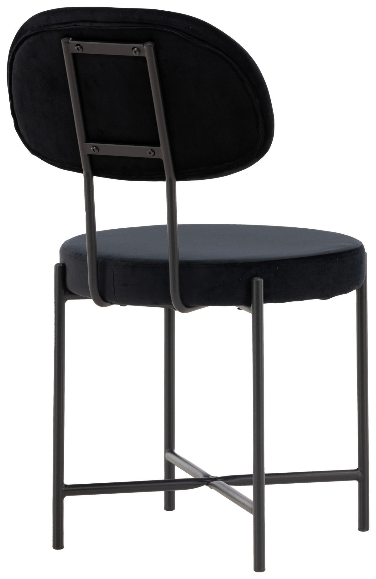 STOL stål sammet  - svart, Design, metall/textil (50/89/60cm) - Niels Andersson