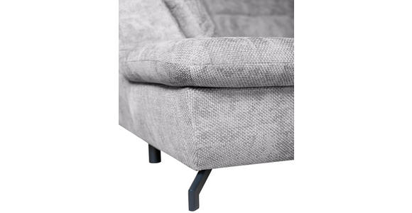 WOHNLANDSCHAFT Hellgrau Struktur  - Hellgrau/Schwarz, KONVENTIONELL, Textil/Metall (253/357/188cm) - Carryhome