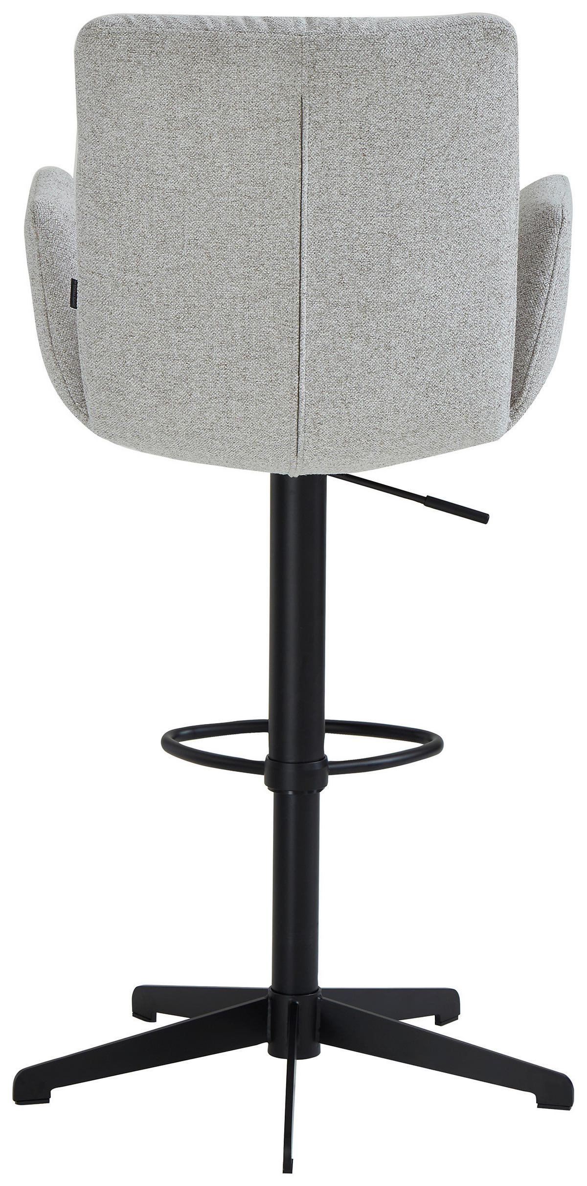 BARHOCKER Leinenoptik Schwarz, Hellgrau Stahl Sitzfläche 360° drehbar  - Hellgrau/Schwarz, Design, Textil/Metall (58/125/57cm) - Dieter Knoll