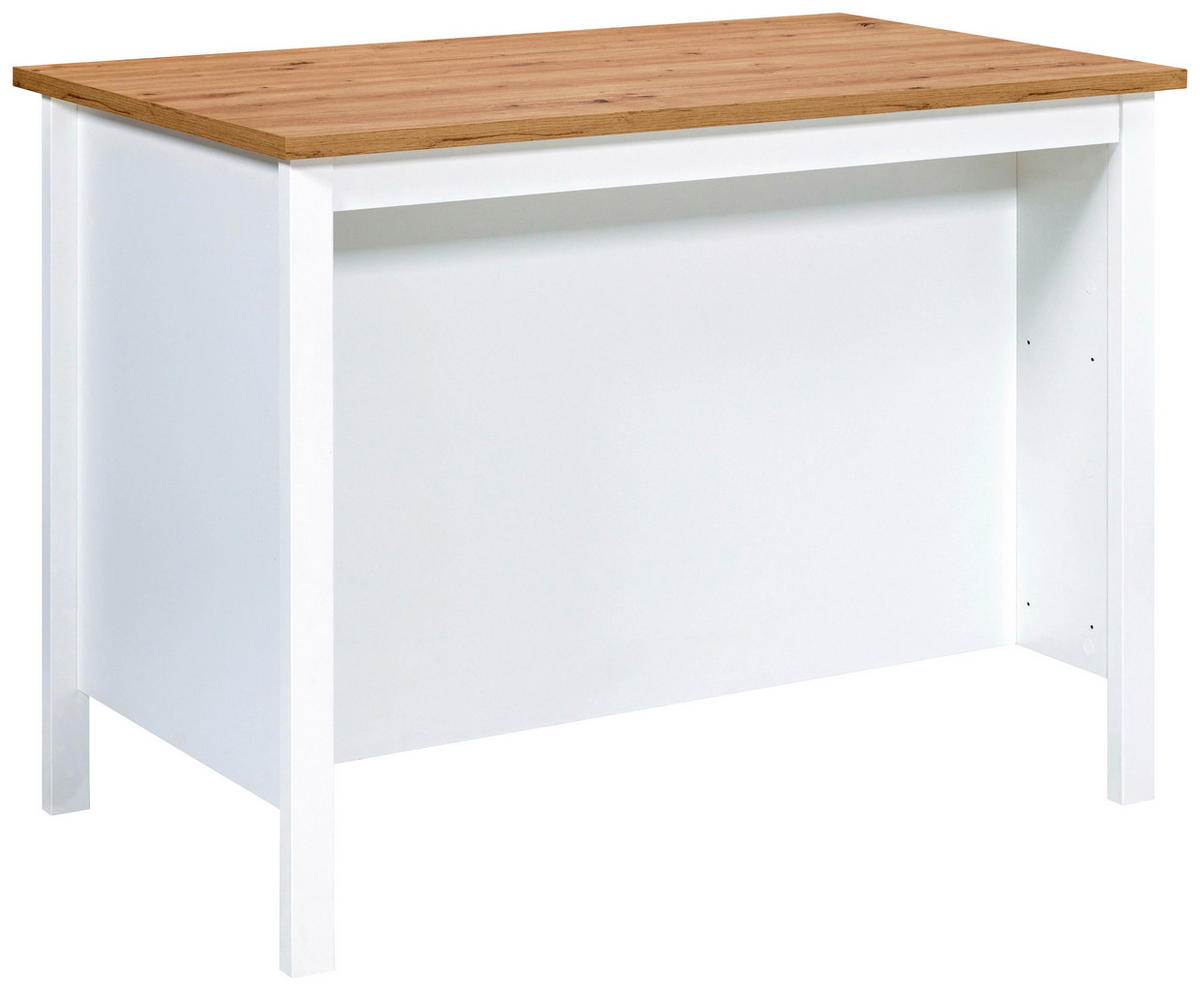 KÜCHENINSEL   in Weiß, Eiche Artisan  - Silberfarben/Weiß, MODERN, Holzwerkstoff/Metall (100/92/60cm) - home24