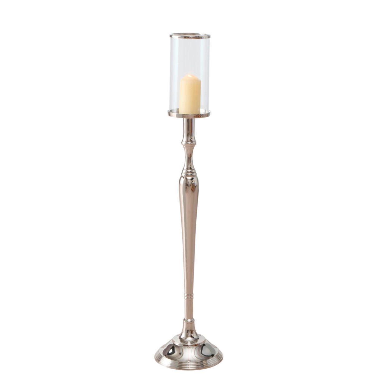 MÉCSESTARTÓ - ezüst, Basics, fém (24/109cm) - Ambia Home