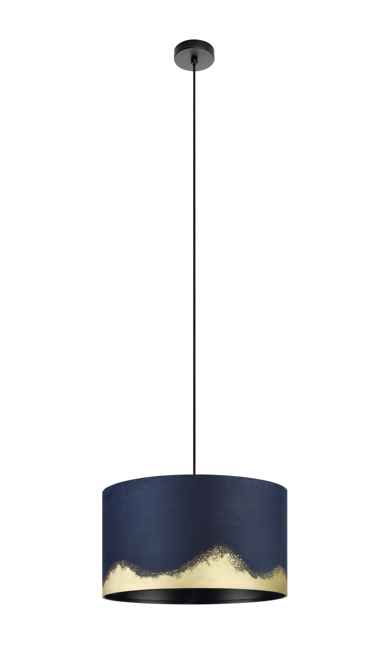 Lustră 38/150 cm  - auriu/albastru închis, Basics, metal/textil (38/150cm)