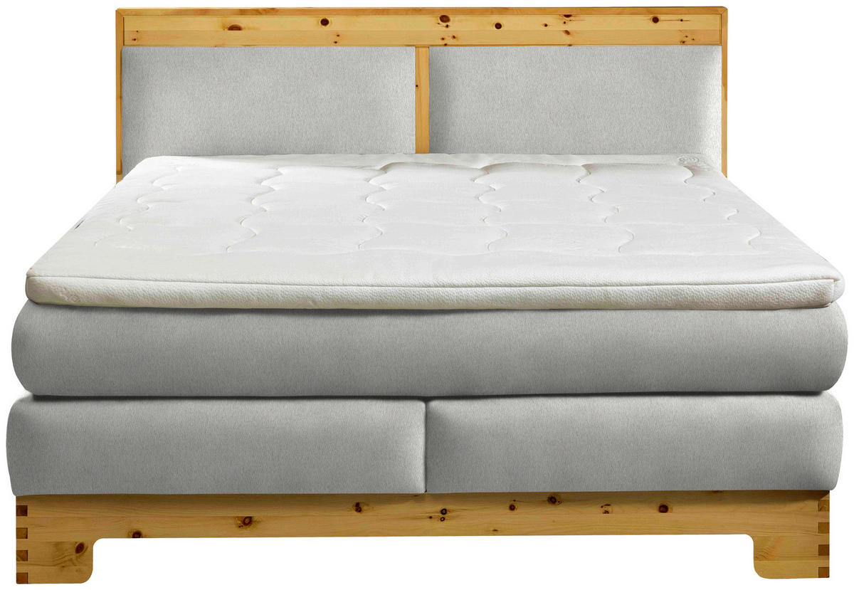BOXSPRINGBETT 180/200 cm  in Silberfarben  - Silberfarben, Natur, Holz/Textil (180/200cm) - Linea Natura