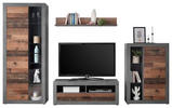WOHNWAND  304/189/40 cm  in Anthrazit, Braun  - Anthrazit/Schwarz, Trend, Glas/Holzwerkstoff (304/189/40cm) - Ti'me