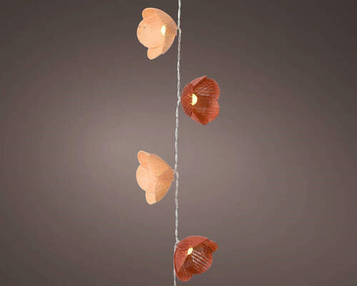 LICHTERKETTE  - Rosa/Braun, Trend, Kunststoff (140,00/0/0cm)