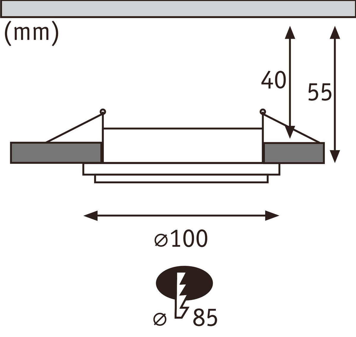 DECKENSTRAHLER Sormus 10,0/3,3 cm   - Chromfarben, Basics, Kunststoff (10,0/3,3cm) - Paulmann