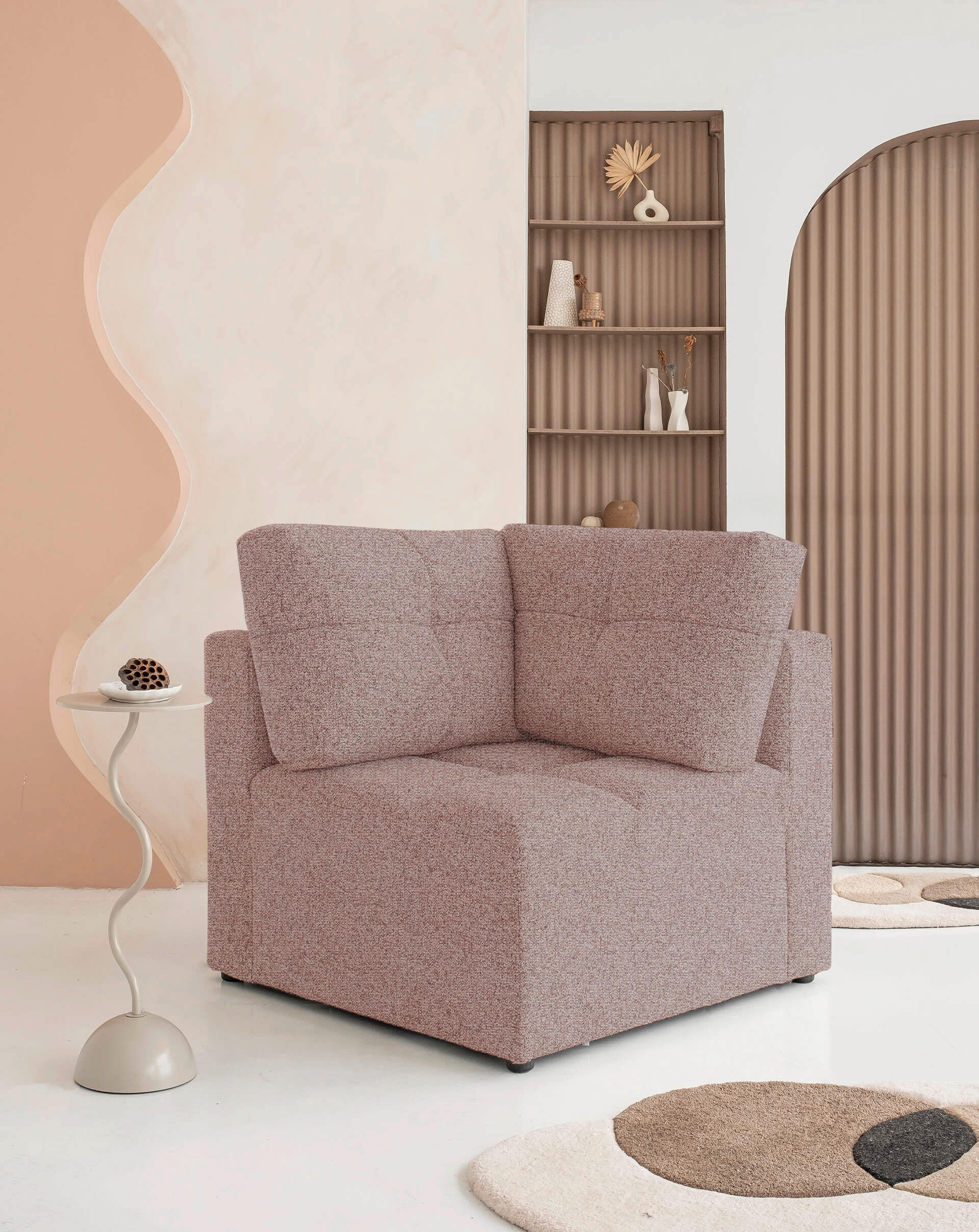 SOFAELEMENT  in Rot  - Rot/Schwarz, Design, Kunststoff/Textil (91/94/91cm) - MID.YOU