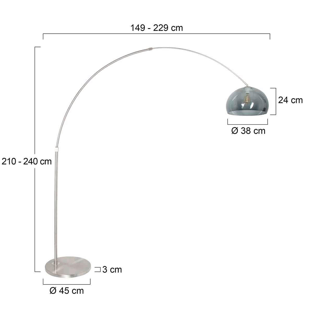 STEHLEUCHTE SPARKLED LIGHT 50/240/230 cm  - Edelstahlfarben/Grau, Trend, Kunststoff/Metall (50/240/230cm)