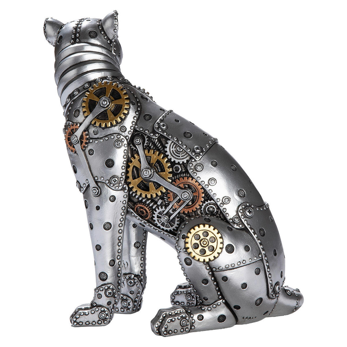 DEKOLEOPARD - Silberfarben/Schwarz, Basics, Kunststoff (19/25/13cm)