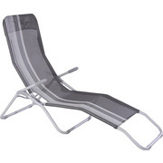 VRTNA RELAKS LEŽALJKA - siva/boje srebra, Basics, metal/tekstil (60/101/145cm) - Ambia Garden