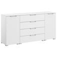 SIDEBOARD  160/81/42 cm 4 Schublade(n)  - Silberfarben/Alufarben, Design, Holzwerkstoff/Kunststoff (160/81/42cm) - Novel
