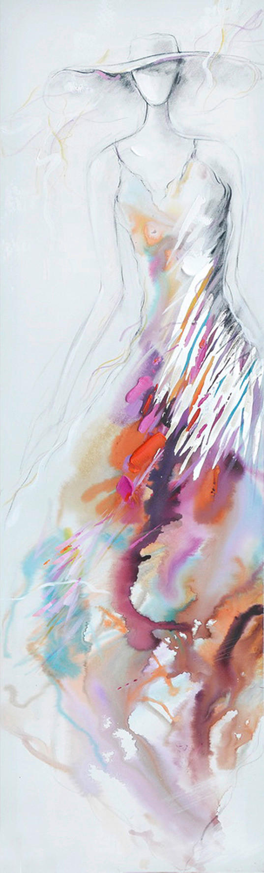 ÖLGEMÄLDE 55/180 cm  - Multicolor, Design, Holz/Textil (55/180cm) - Monee