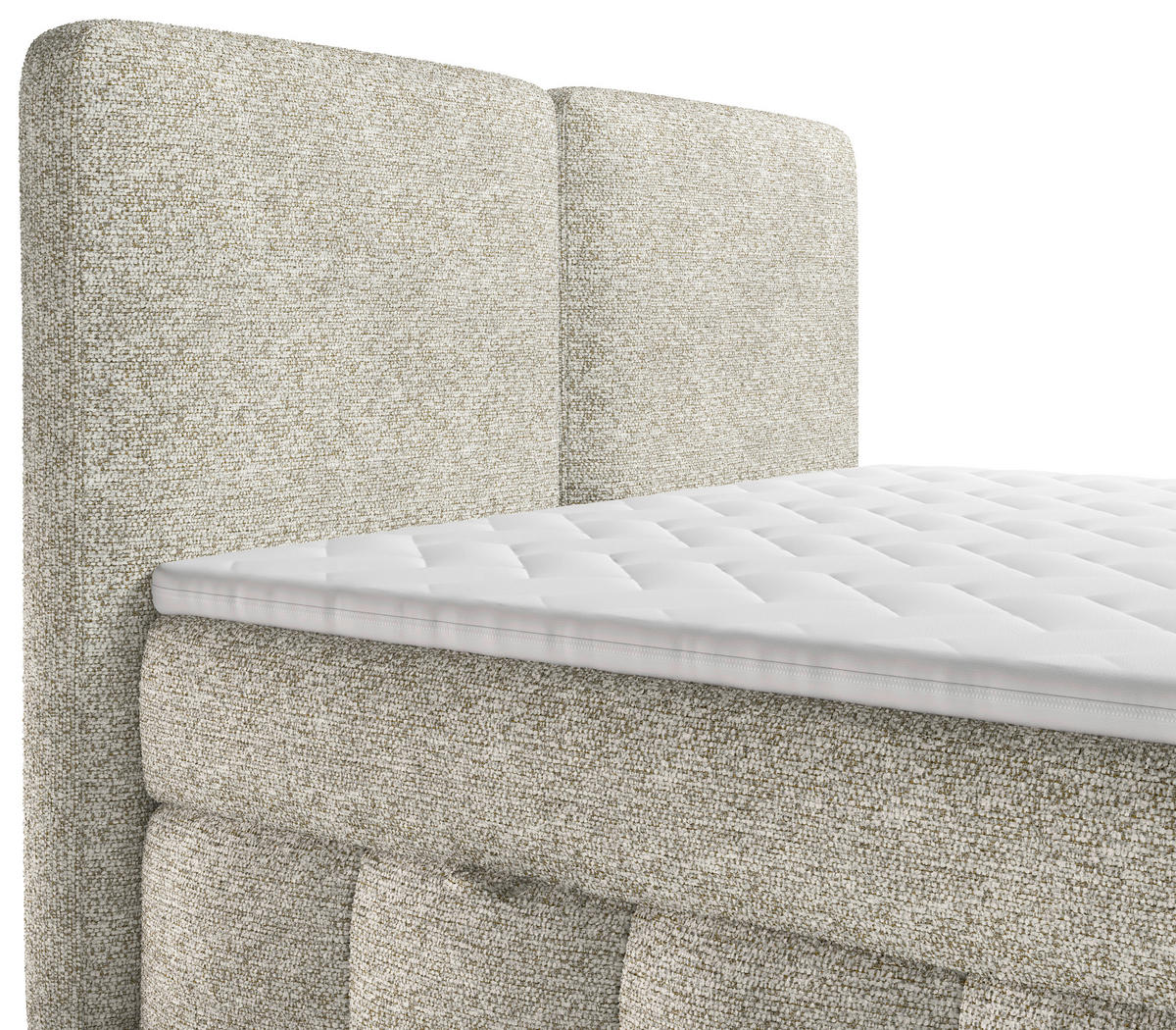 BOXBETT 140/200 cm,  in Naturfarben, Bettkasten, Topper, Matratzen, H3 = fest  - Schwarz/Naturfarben, KONVENTIONELL, Kunststoff/Textil (140/200cm) - Carryhome