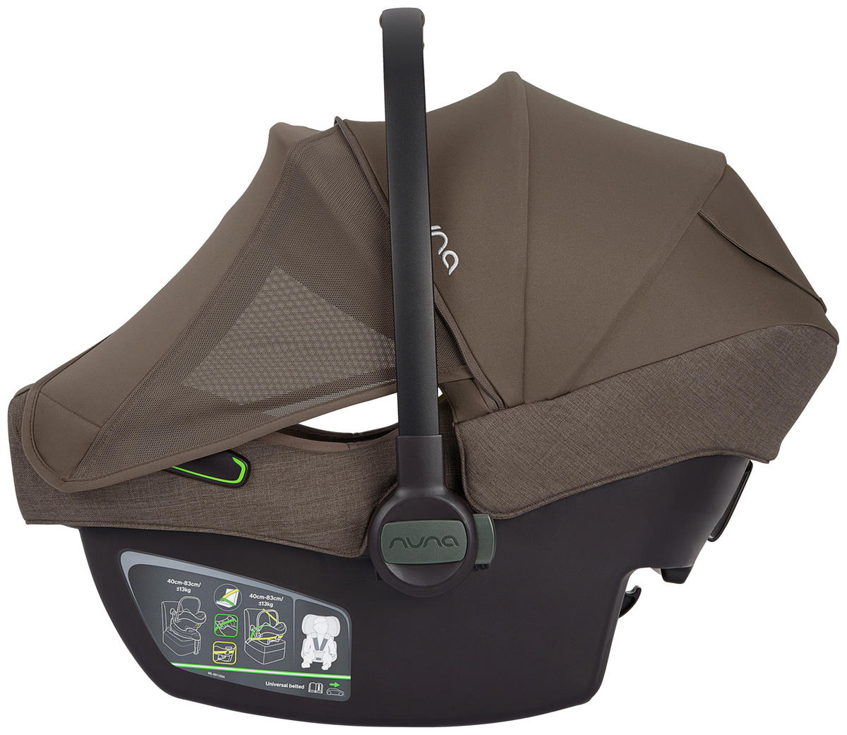 BABYSCHALE PIPA NEXT  - Graubraun/Grün, Basics, Kunststoff/Textil (44/59/67cm) - Nuna