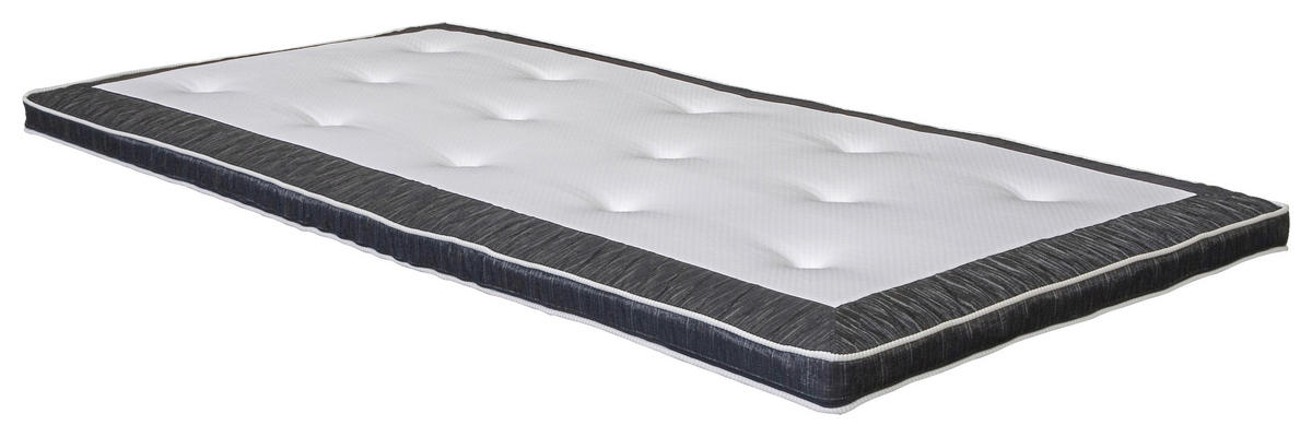 BÄDDMADRASS 120/200 cm  höjd ca 4 cm  - vit/antracit, Klassisk, textil (120/200cm) - Best Price