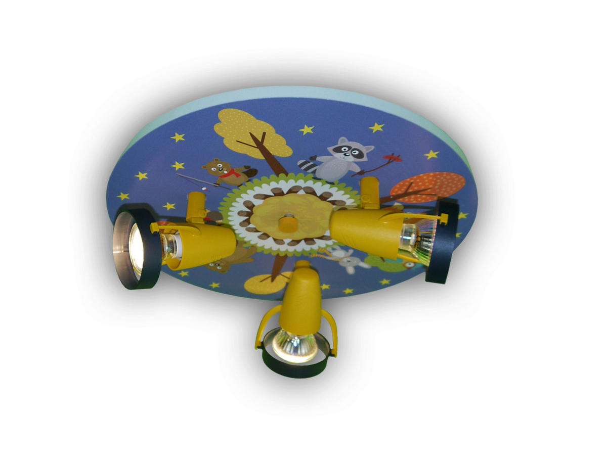 NIERMANN KINDERDECKENLEUCHTE Waldtiere 35/15 cm  - Multicolor, Trend, Holzwerkstoff/Kunststoff (35/15cm) - Niermann
