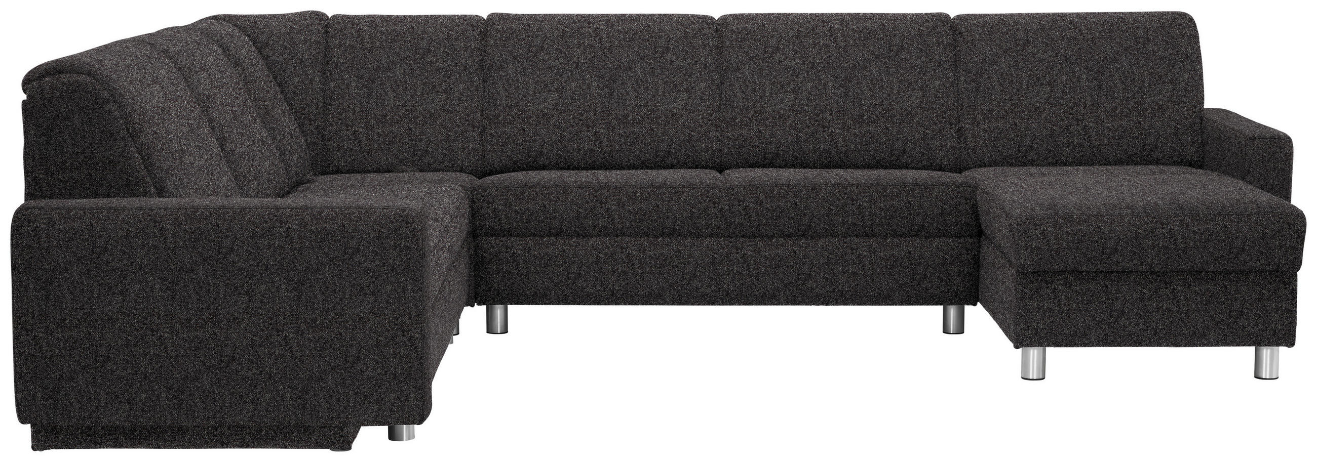 WOHNLANDSCHAFT  in Chenille Dunkelbraun  - Dunkelbraun/Alufarben, KONVENTIONELL, Kunststoff/Textil (236/322/158cm) - Sedda