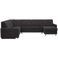 WOHNLANDSCHAFT  in Chenille Dunkelbraun  - Dunkelbraun/Alufarben, KONVENTIONELL, Kunststoff/Textil (236/322/158cm) - Sedda