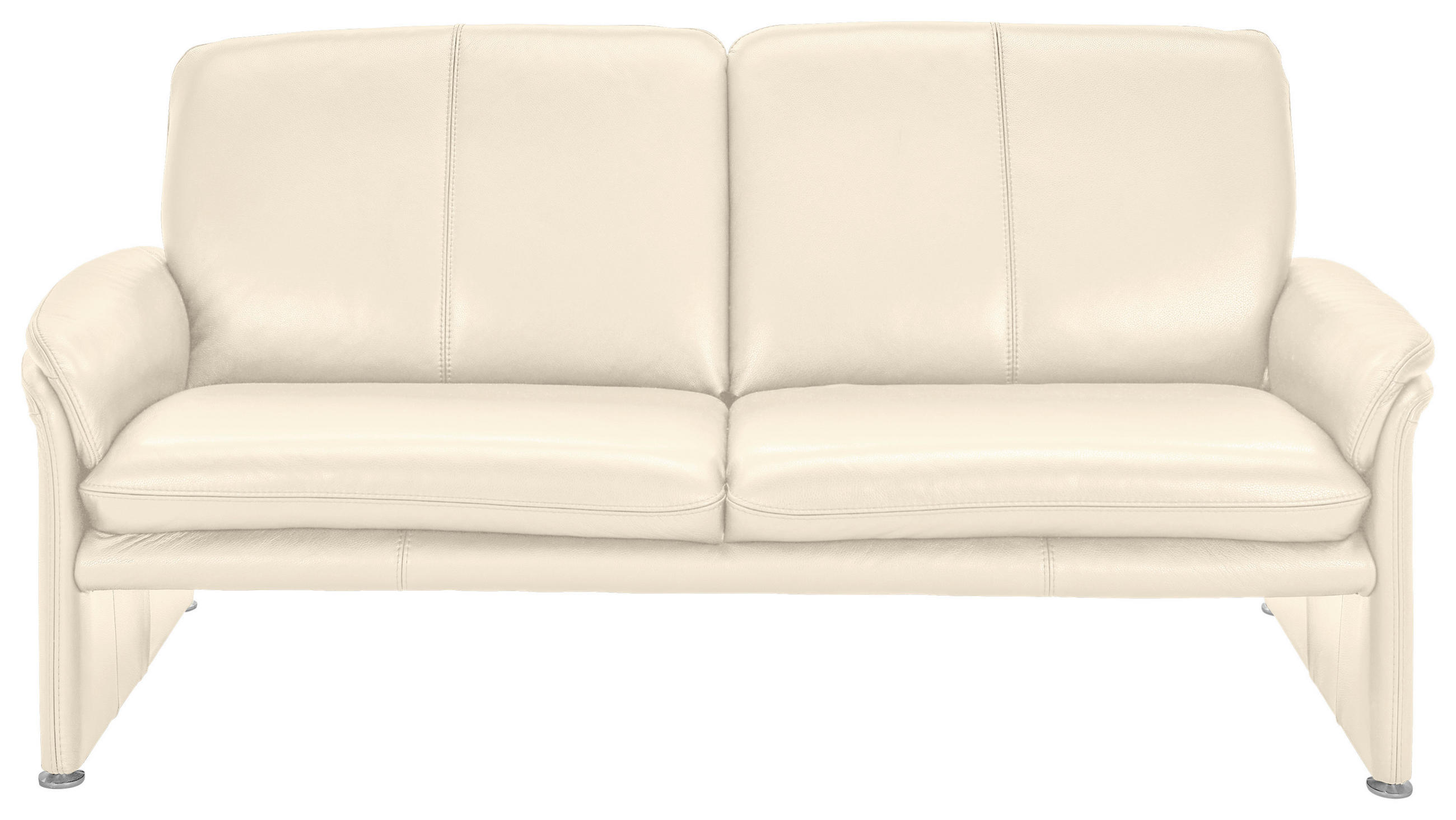 2-SITZER-SOFA Beige Echtleder  - Chromfarben/Beige, KONVENTIONELL, Leder/Metall (158/90/86cm) - Celina Home
