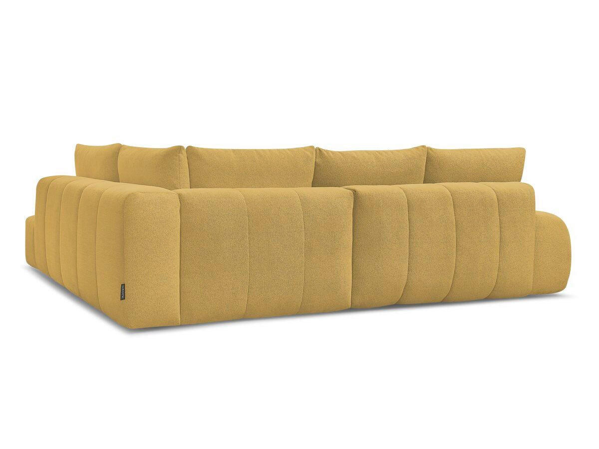 ECKSCHLAFSOFA EVEREST  mit Rücken echt, Armteil links, Armteil rechts Flachgewebe Gelb  - Gelb/Schwarz, MODERN, Kunststoff/Textil (320/212cm)