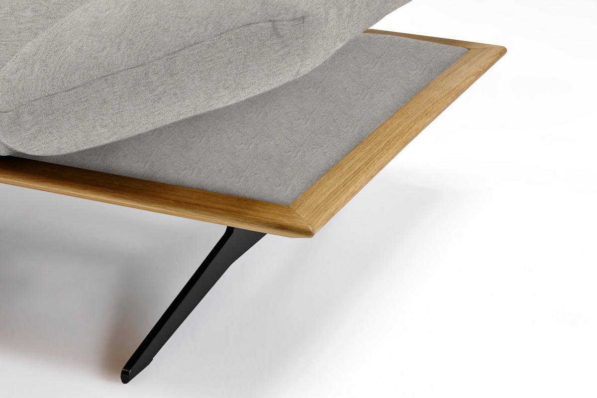 ECKSOFA in Flachgewebe Hellgrau  159/314 cm  - Hellgrau/Schwarz, Design, Holz/Textil (159/314cm) - Dieter Knoll