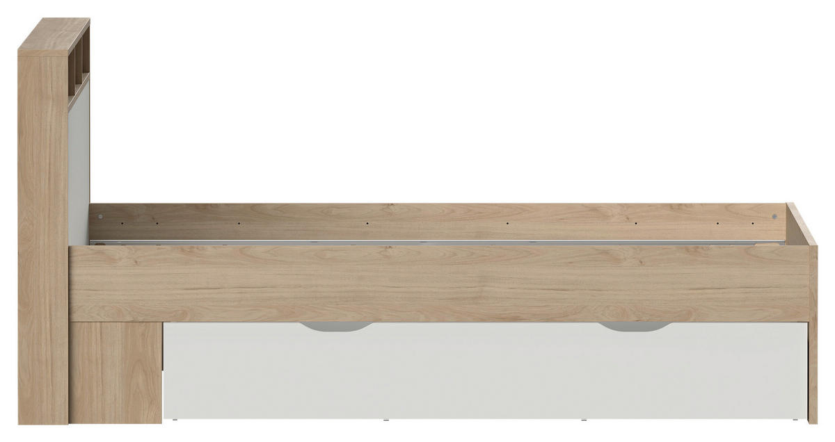 POSTEĽ S ÚLOŽNÝM PRIESTOROM, 140/200 cm biela, farba duba - biela/farba duba, Modern, kompozitné drevo (140/200cm) - MID.YOU